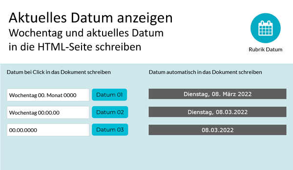 JavaScript Datum Aktuelles Datum anzeigen